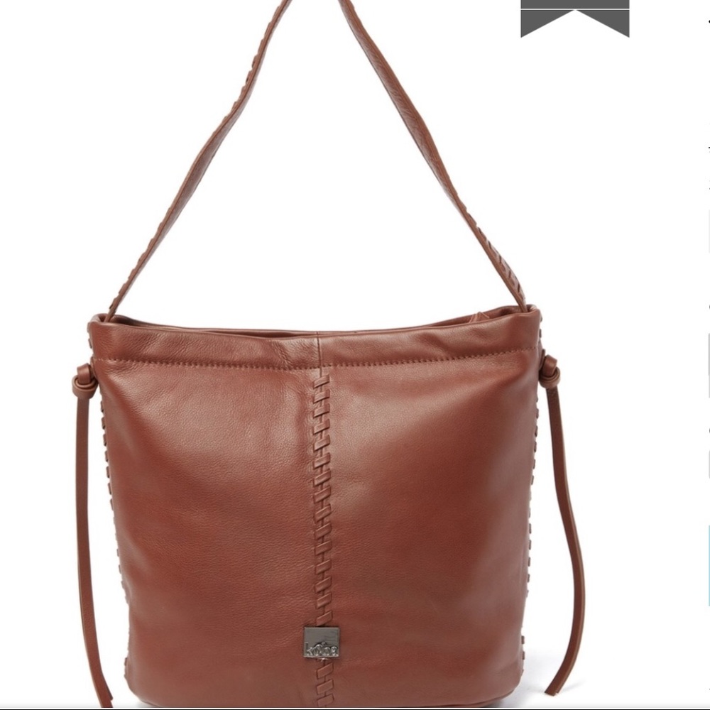 🌸KOOBA LIMÓN LEATHER HOBO BAG IN COCOA - Picture 1 of 5